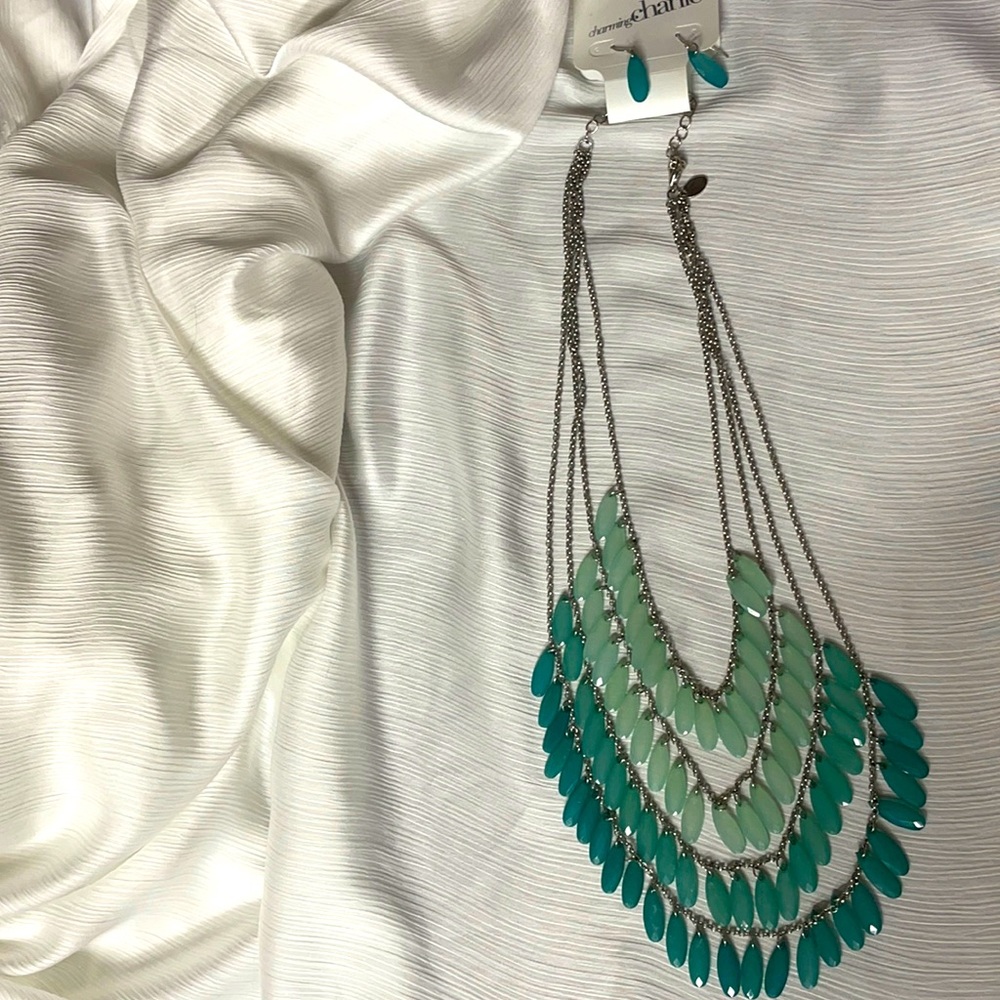 NWT Charming Charlie 2-Tone Necklace & Earring Set